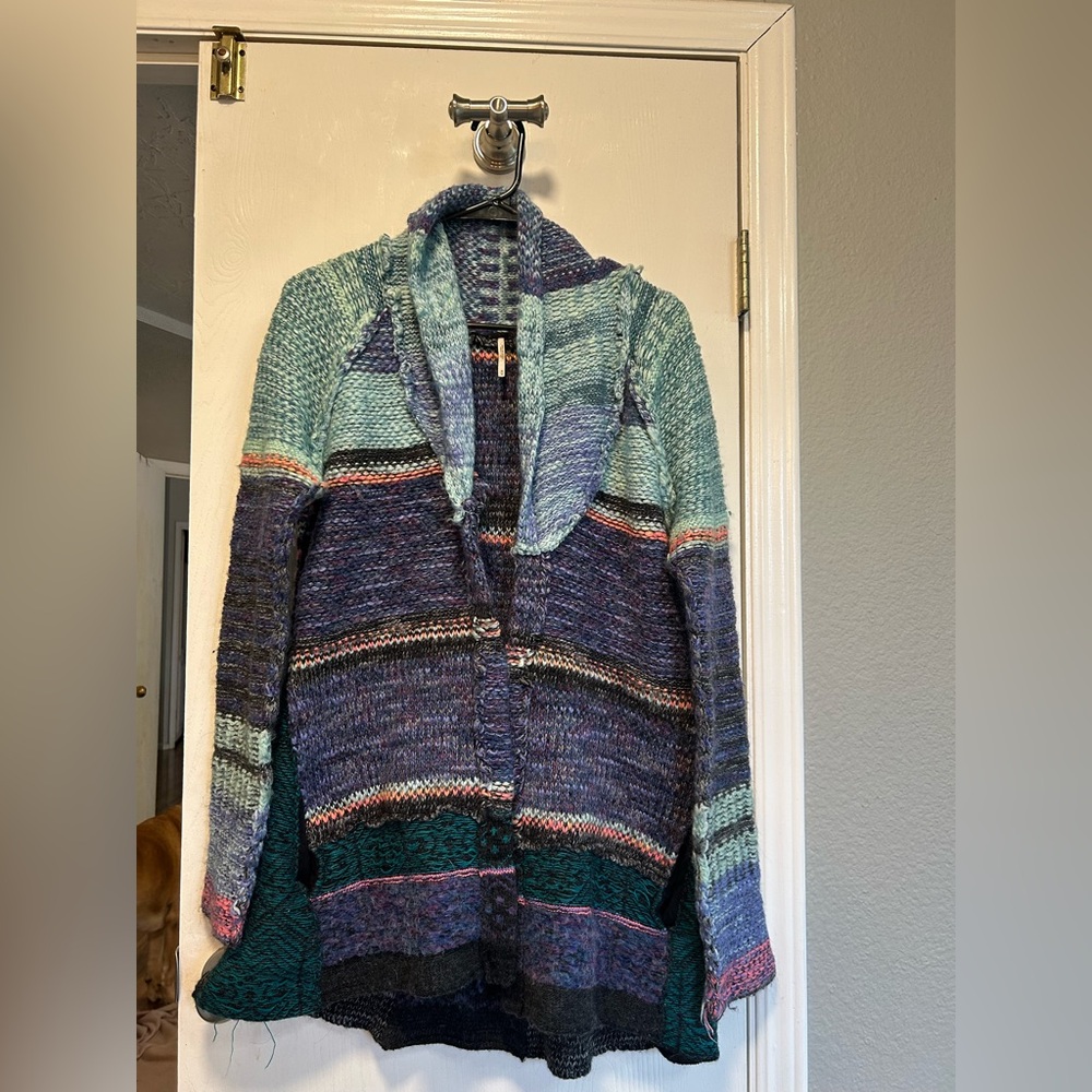 Free People Multicolor Patchwork Serape Fairisle … - image 1
